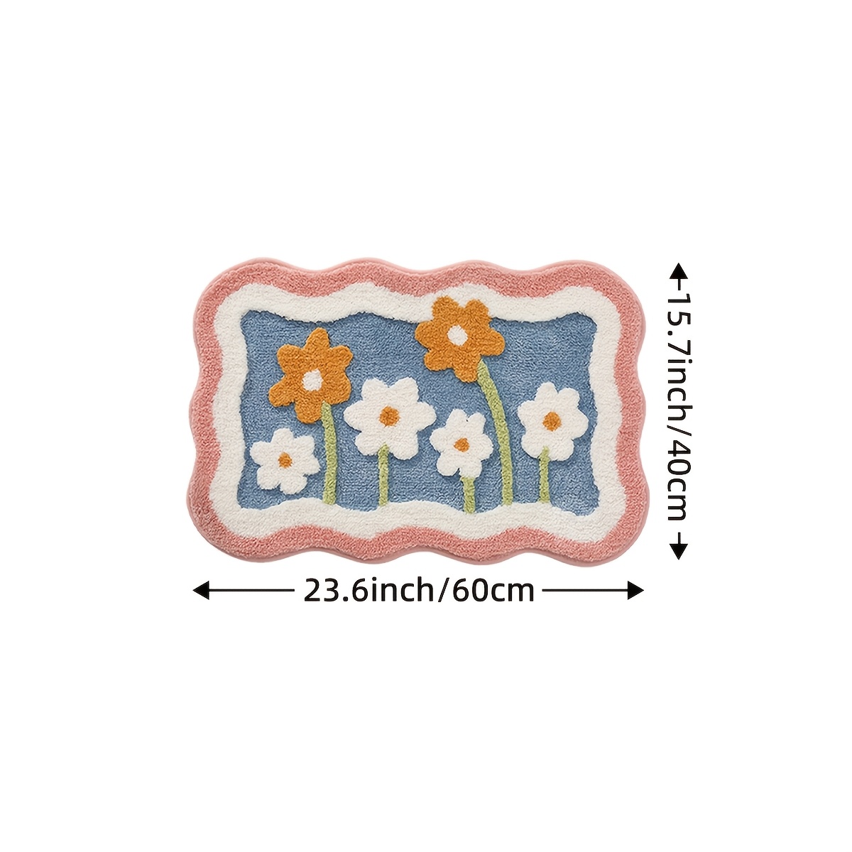 Image of Super Absorbent Flower-shaped Bath Mat, Soft And Fluffy Non-slip Bathroom Rug, Cute Floral Floor Mat, Suitable For Shower, Bathtub, Kitchen, Entrance, Washable Absorbent Doormat Home Decoration