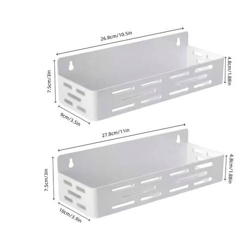 2pcs 4pcs magnetic absorption shelf no drill wall mounted organizer multi scene storage rack for refrigerator side washing machine cabinet kitchen spice and beverage storage solution strong magnetic anti slip design