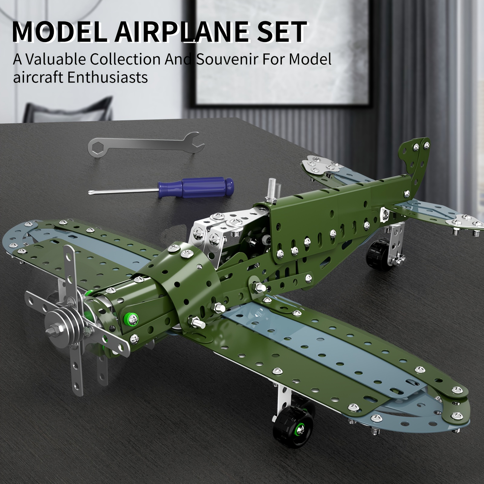 TEMU 258pcs Building Toys Model Airplane Set, Diy Building Toys, Assembly Science Toys For Model Fans