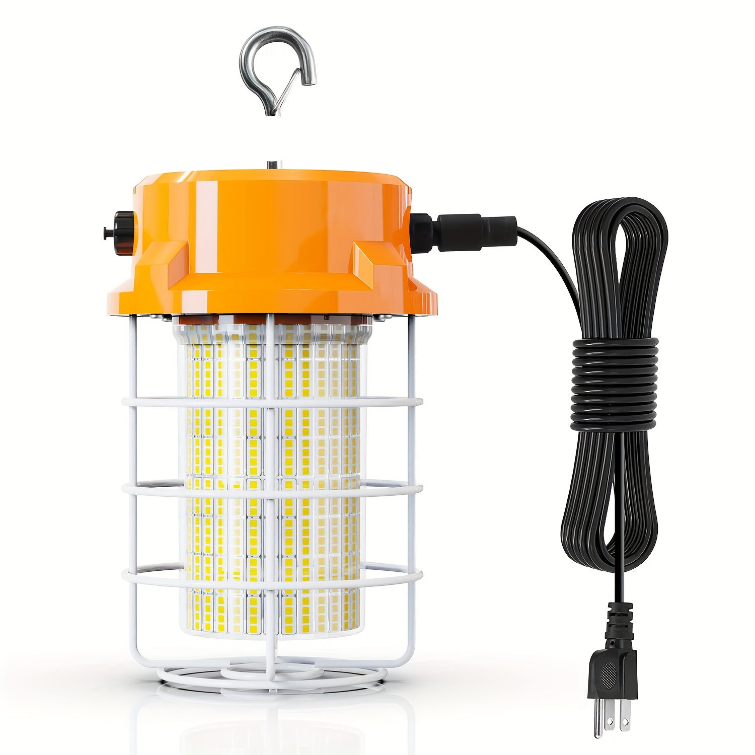 

1pc 80w Led Construction , 12000lm 5000k Daylight White, Portable Hanging Lighting With , Impact & Vibration Tested, Plastic, 110-130v Us Plug, No Battery, For Workshop, ,