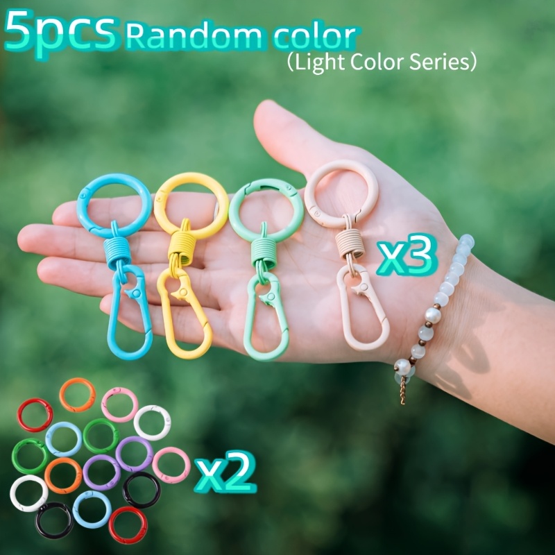 TEMU 5pcs Random Colors (light/dark Series) Anti-theft Zipper Pulls, Round Buckles, Backpack Anti-opening Safety Buckles, Travel Luggage Anti-theft
