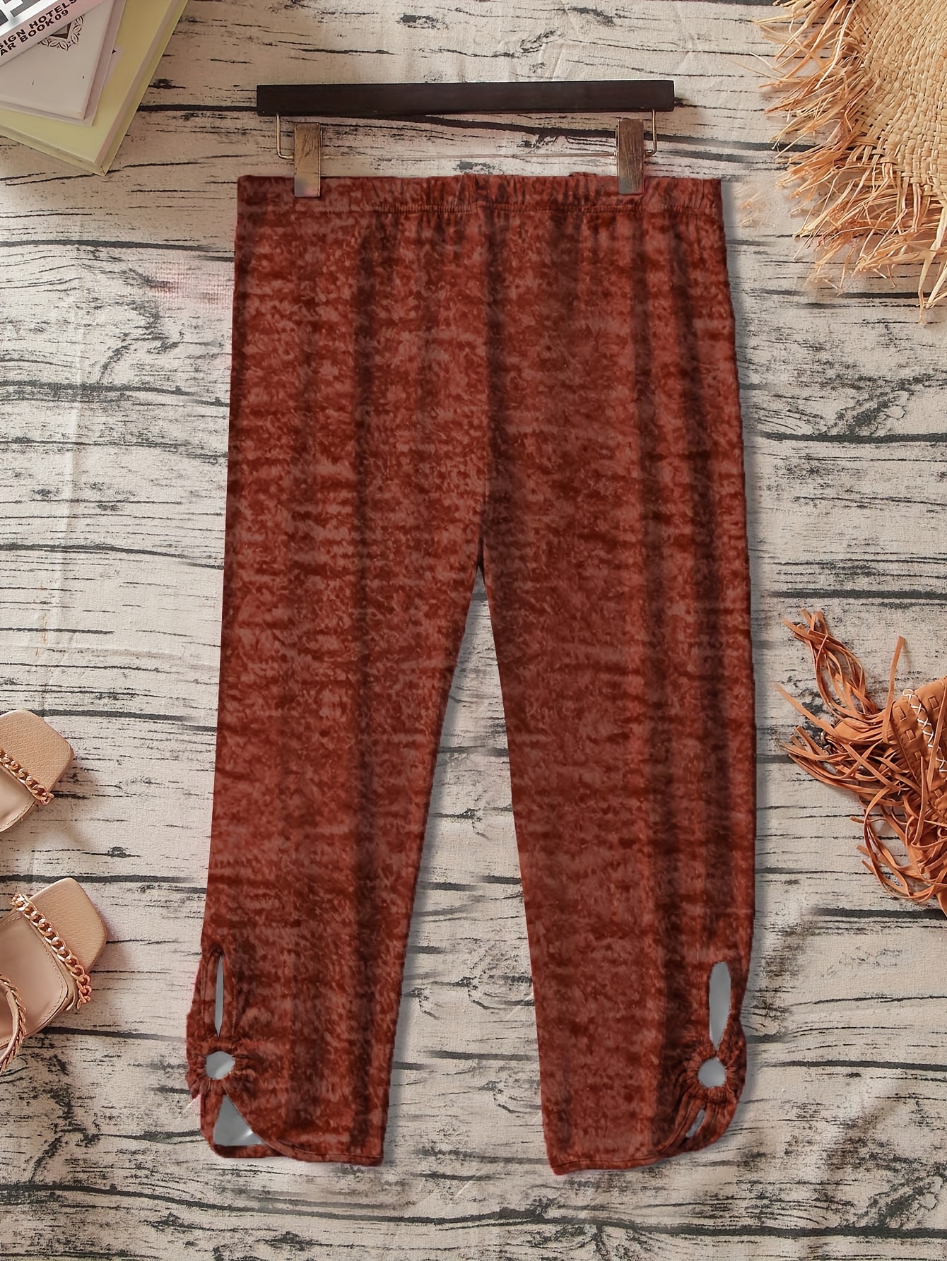 Women's Plus Size Stretchy Casual Pants - Solid Color Black, Elastic Waistband, Comfort Fit, Polyester, Machine Washable - Ideal for Spring/Summer/Fall