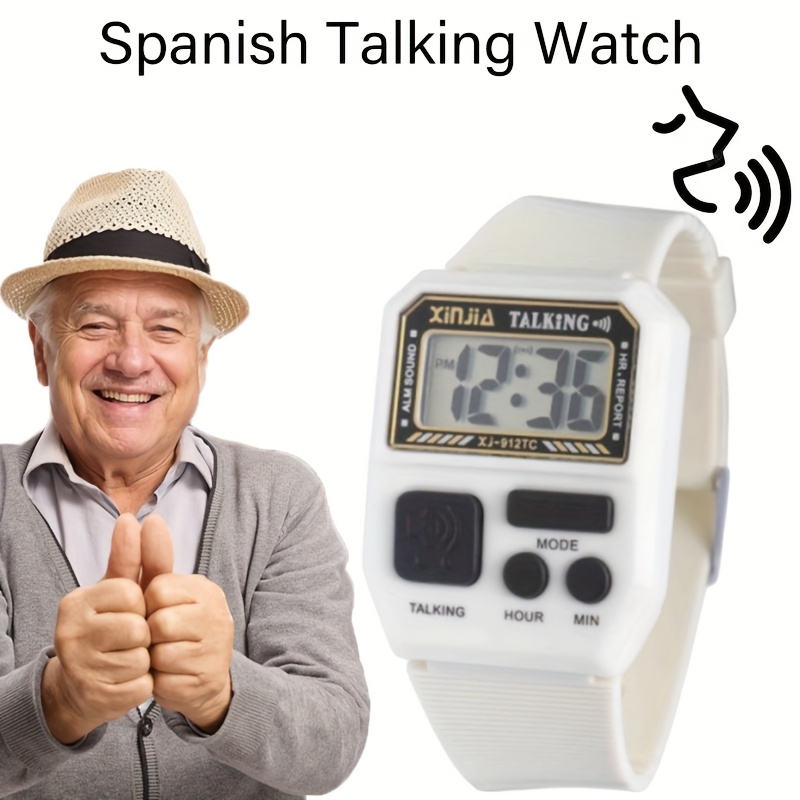 French, Spanish, Italian Talking Watch With Chime, Chime, Alarm Clock Function Suitable For The Blind Visually Impaired Use Clock Watch Gift (three Languages )