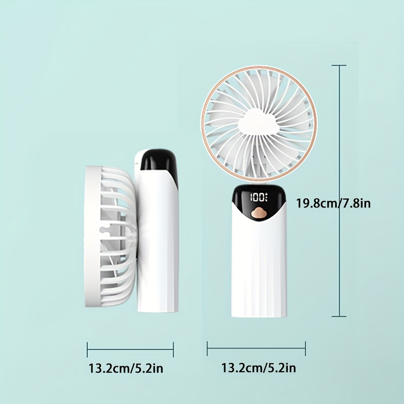 portable wearable fan with 5 speed cooling usb rechargeable ideal for   home use foldable multifunctional details 7