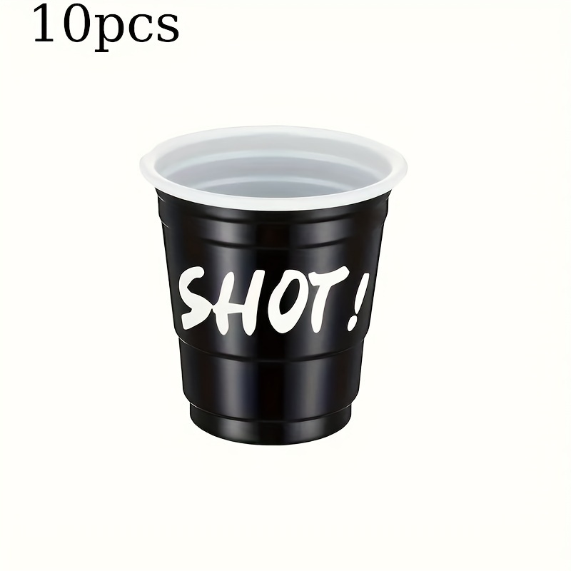 Image of 10/30/50pcs Of 2-ounce Plastic Wine Cups, Disposable Black Wine Glasses, Party Cups, Single-use Plastic Wine Cups For Birthday Party Tasting, Samples And (black)