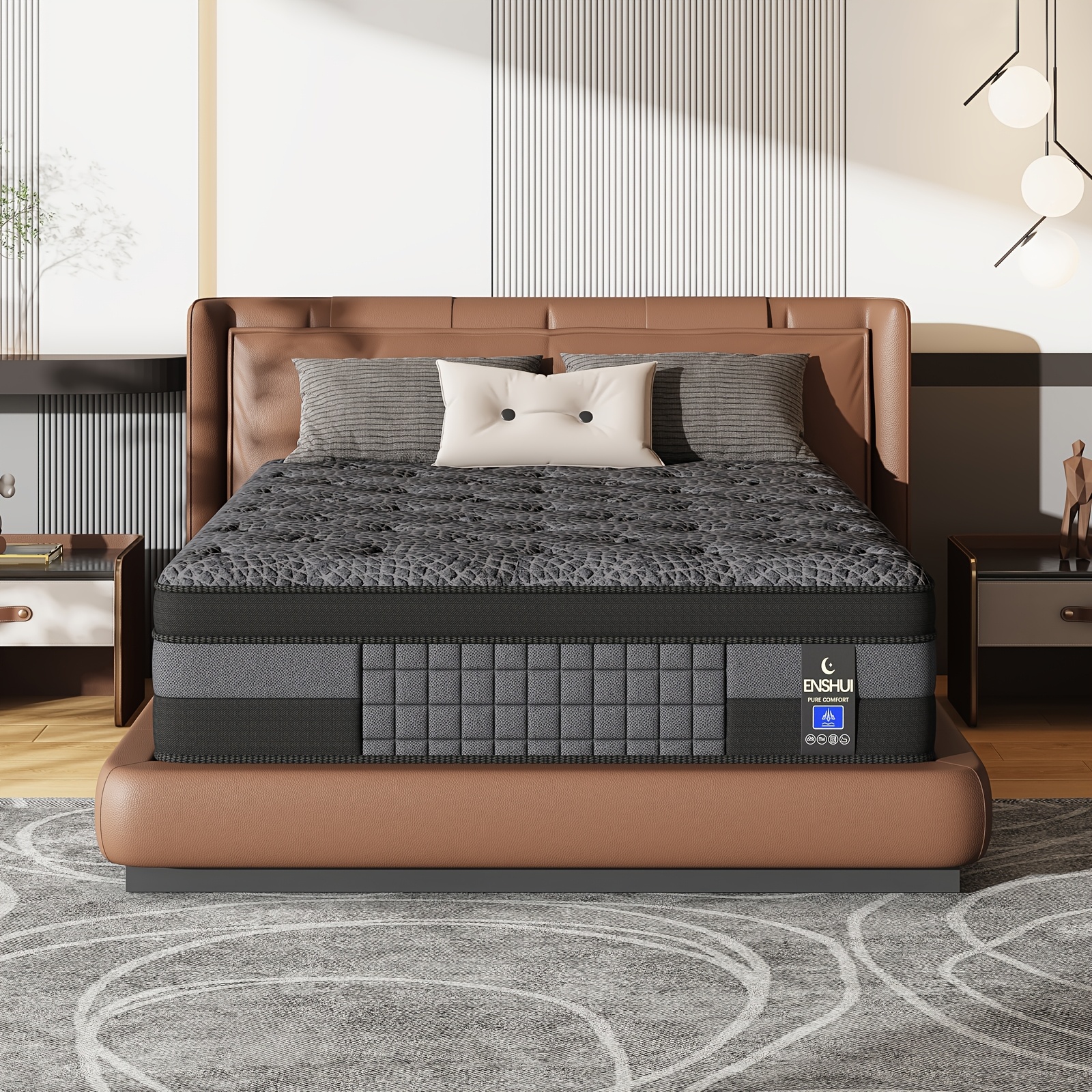 12/14 Inch Queen Size Mattress, King Sizes Mattress, Full Size Mattress, Twin Mattress In A Box | With Memory Foam and Individual Pocket Springs, Motion Isolation, Pressure Relief, Medium Firm Feel, Cool & Comfortable Sleep, Edge - Image 2