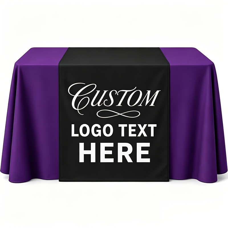 TEMU Nappe Personnalisée - Logo et Photo sur Mesure, Impression Couleur Complète, Polyester Durable, pour , Anniversaires, Expositions, Fêtes et