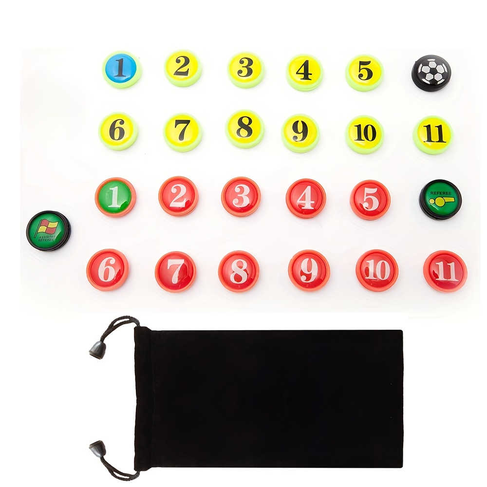 Soccer Player Magnets - Set Of 26pcs 0.75 Inches Diameter With Bag
