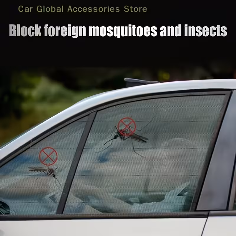 2 4 car window shades and mosquito net curtains foldable all weather black privacy uv protection and insect screen for cars trucks suvs use Product details 2