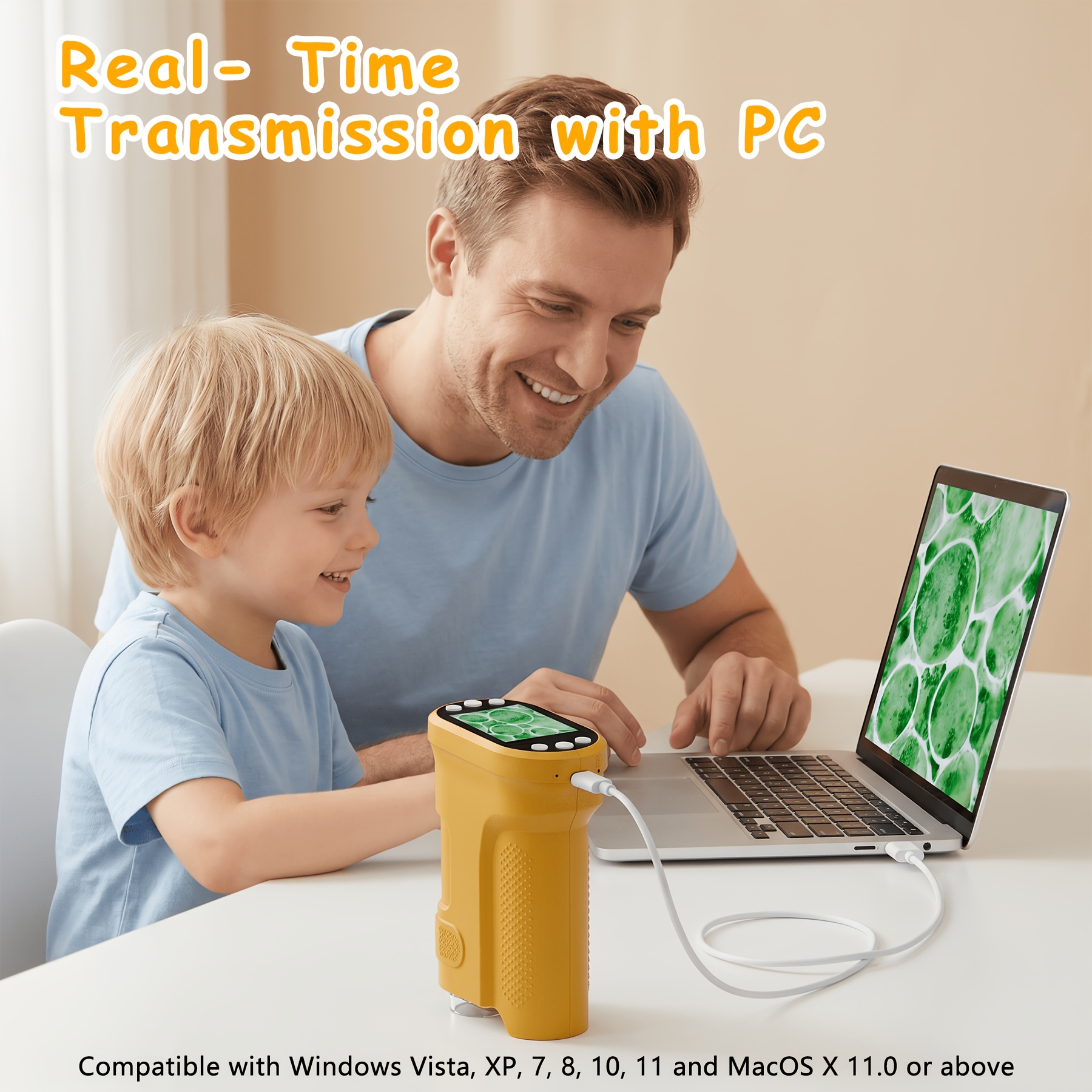 USB Kids Digital Microscope, Mini Pocket 1000X Magnifier