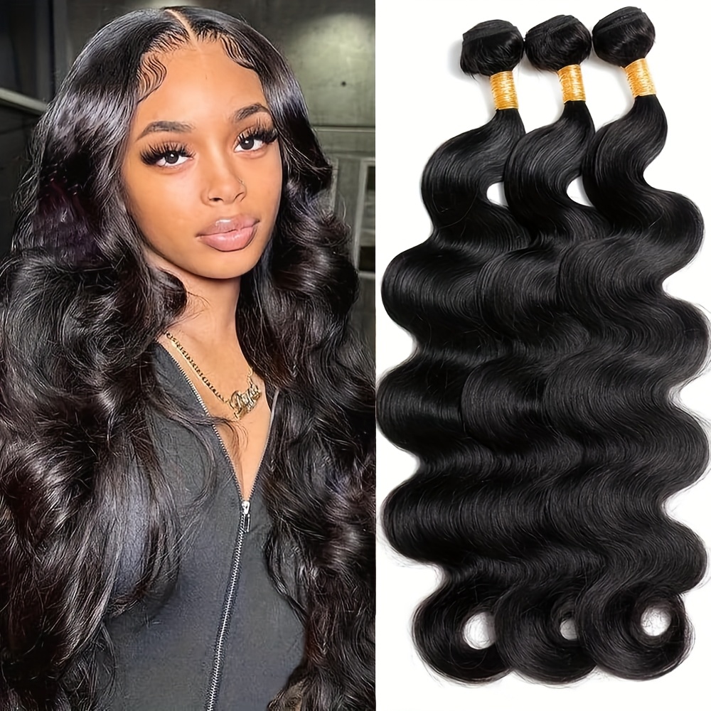 body wave bundles human hair 12a human hair bundles 100   brazilian   hair bundle deals   3 bundle real human hair natural black hair extensions for woman details 0