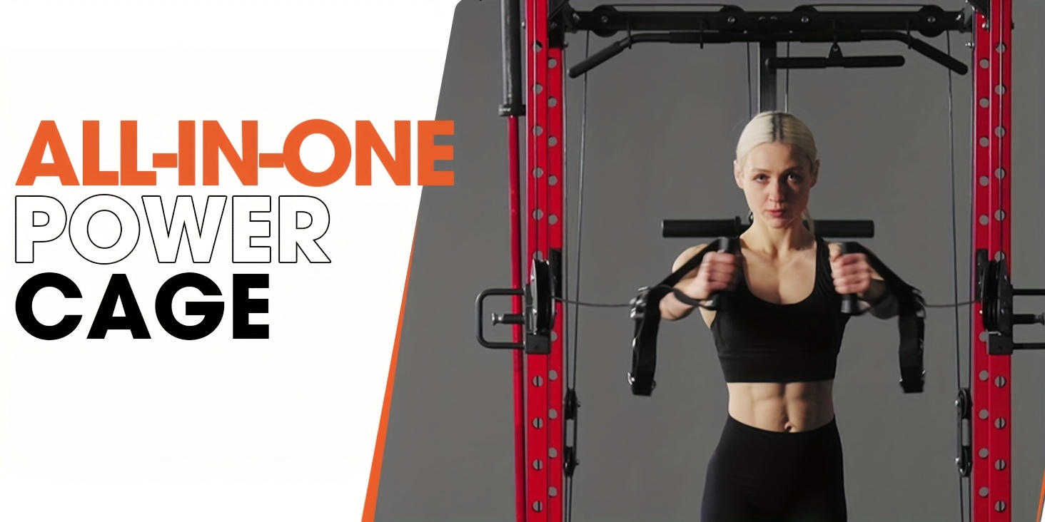 8 in 1 power rack cage with 1500lb capacity cable crossover machine multi function squat rack with j hooks dip bars and     plate loaded home gym equipment red Product details 0