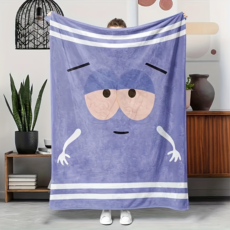 

Contemporary Purple Anime Character Print Flannel Throw Blanket - Comfort, Stain-resistant, Use For Home, School, , And Outdoor Camping - 100% Polyester Lightweight - Digital Printing