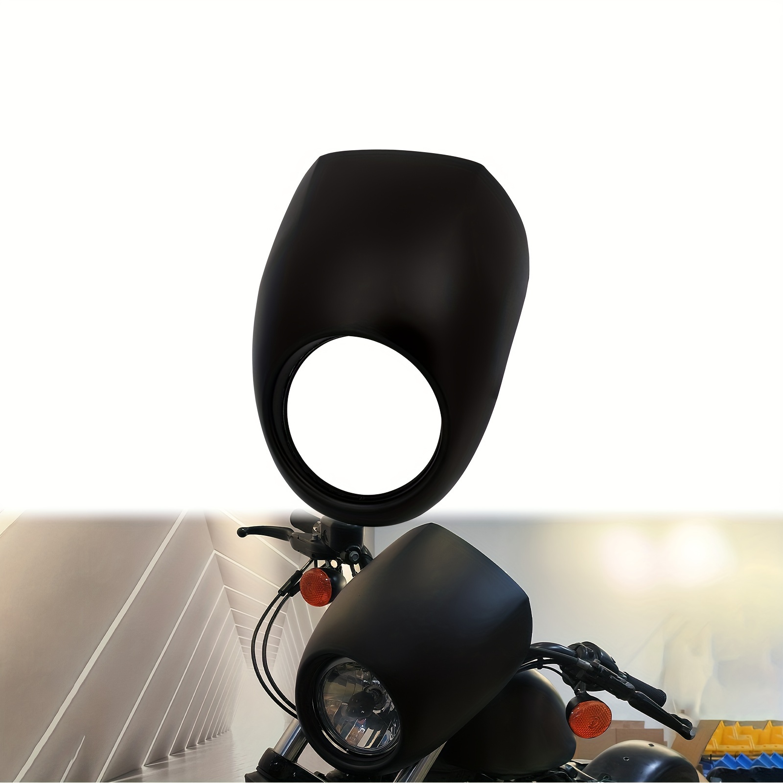 Glossy Black Front Headlight Fairing Cowl For Harley V-Rod, Dyna, FX, Sportster XL