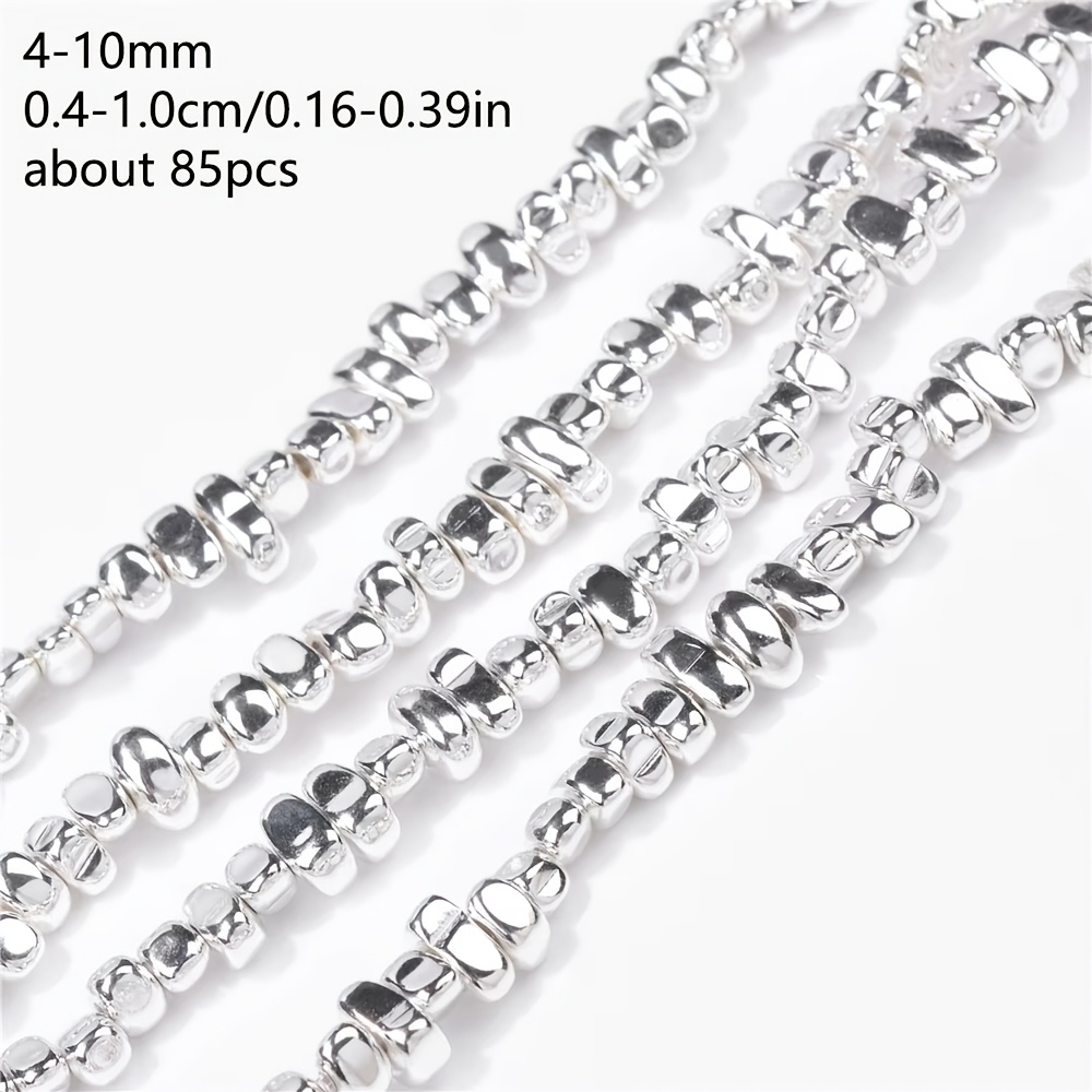Silvery Irregular Hematite Beads Natural Stone Gravel Beads For Jewelry Making Bracelets Necklace
