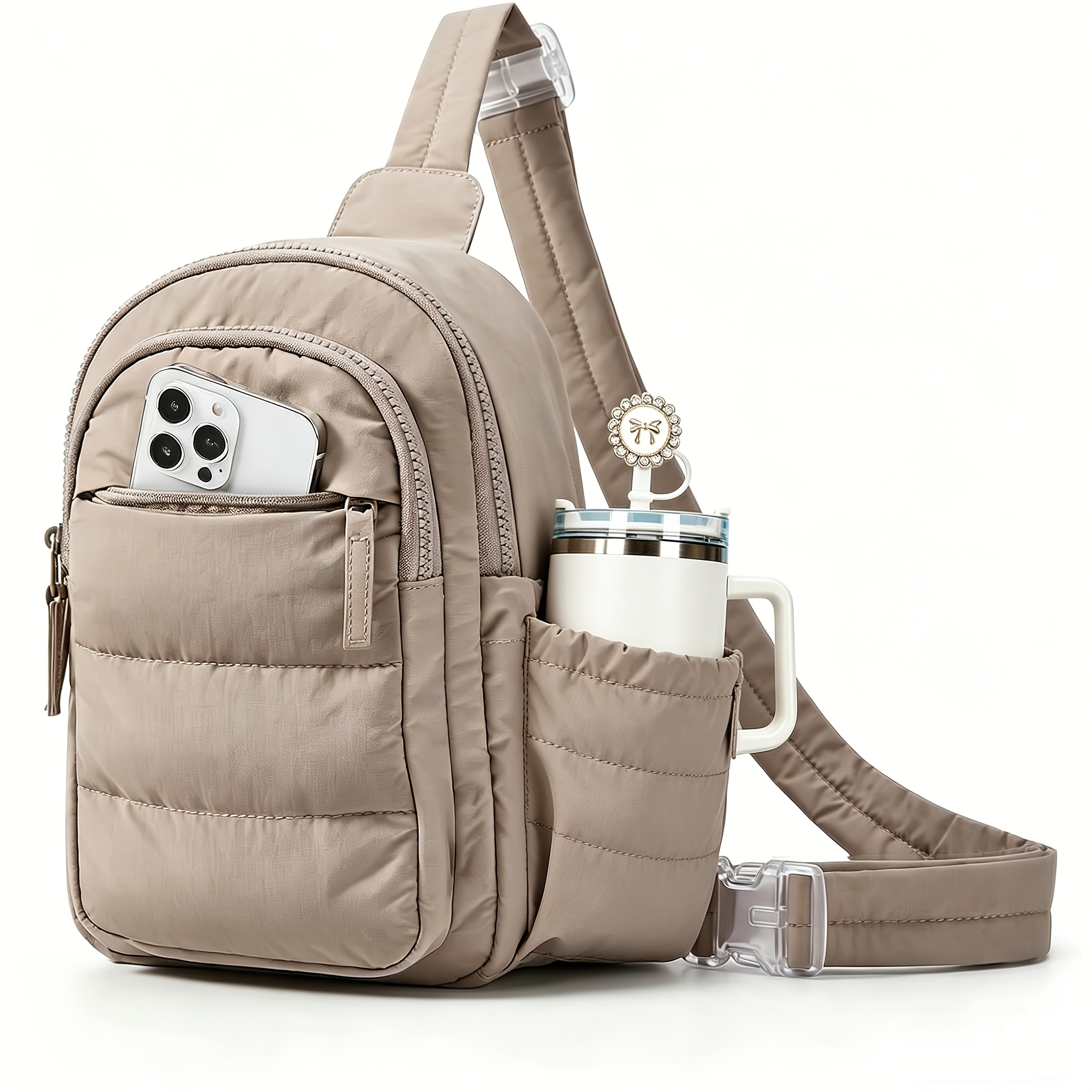 TEMU Small Sling Bag For Women, Cross Body Purse Mini Crossbody Bags For Women Travel Purse, Puffy Shoulder Handbag Wallet With Rfid Blocking Slots,