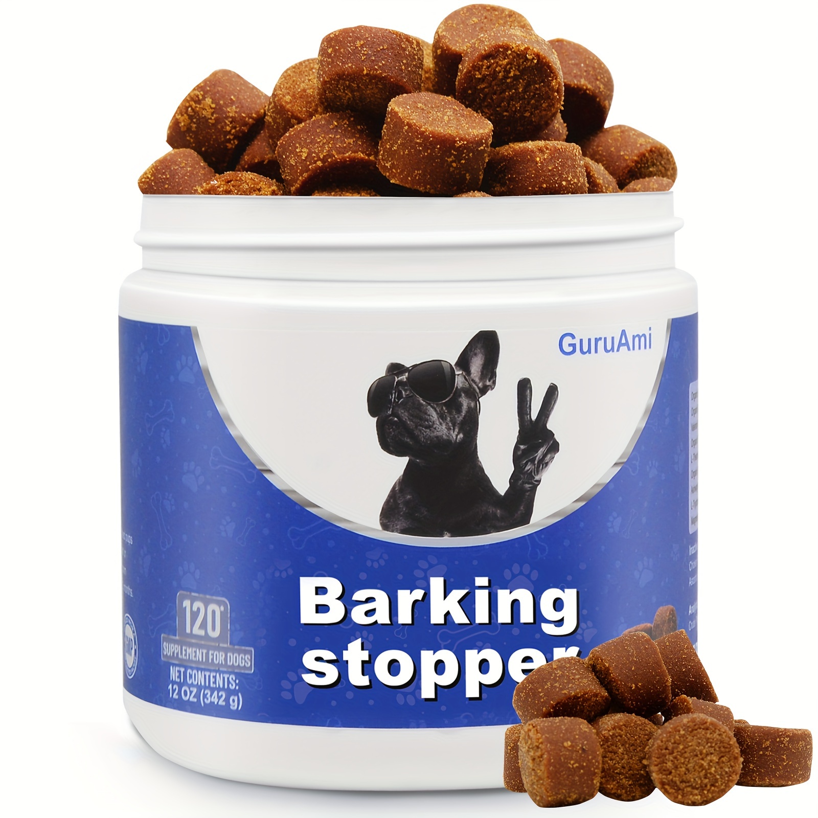 

Barking Stopper Chews For Dog, Supplement For Dog, Helps Alleviate Discomfort In Various Sizes And Breeds Of Dogs During Separation, Training, Travel, Holidays, Thunderstorms, 150chews