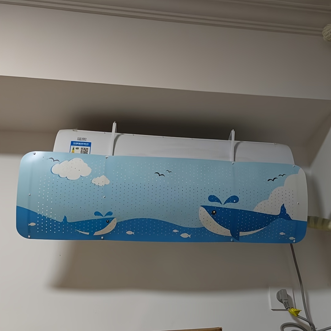 TEMU 1 Set Of Air Conditioner Wind Deflectors, Air Outlet Anti-direct Blow Baffle, Universal Hanging Type, Bedroom Cold Conditioner Board, Random