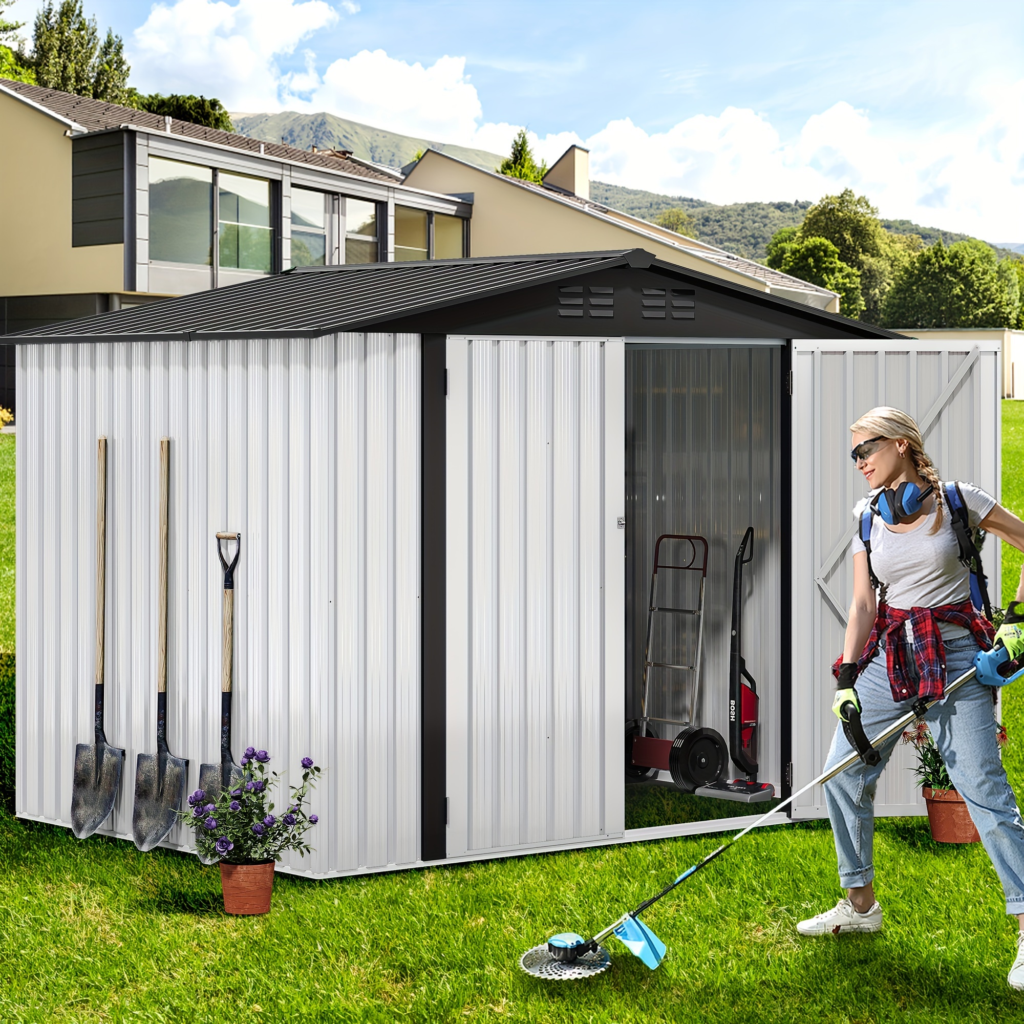 

Balconera 8'x6' Metal Shed, Duty Tool For - For , , And , -to-, ,