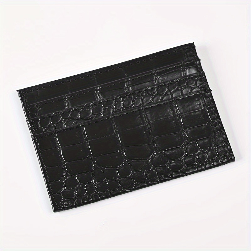 Image of 1pc Daily Use Crocodile Pattern Pu Material Multi-card Card Holder For Men And Women