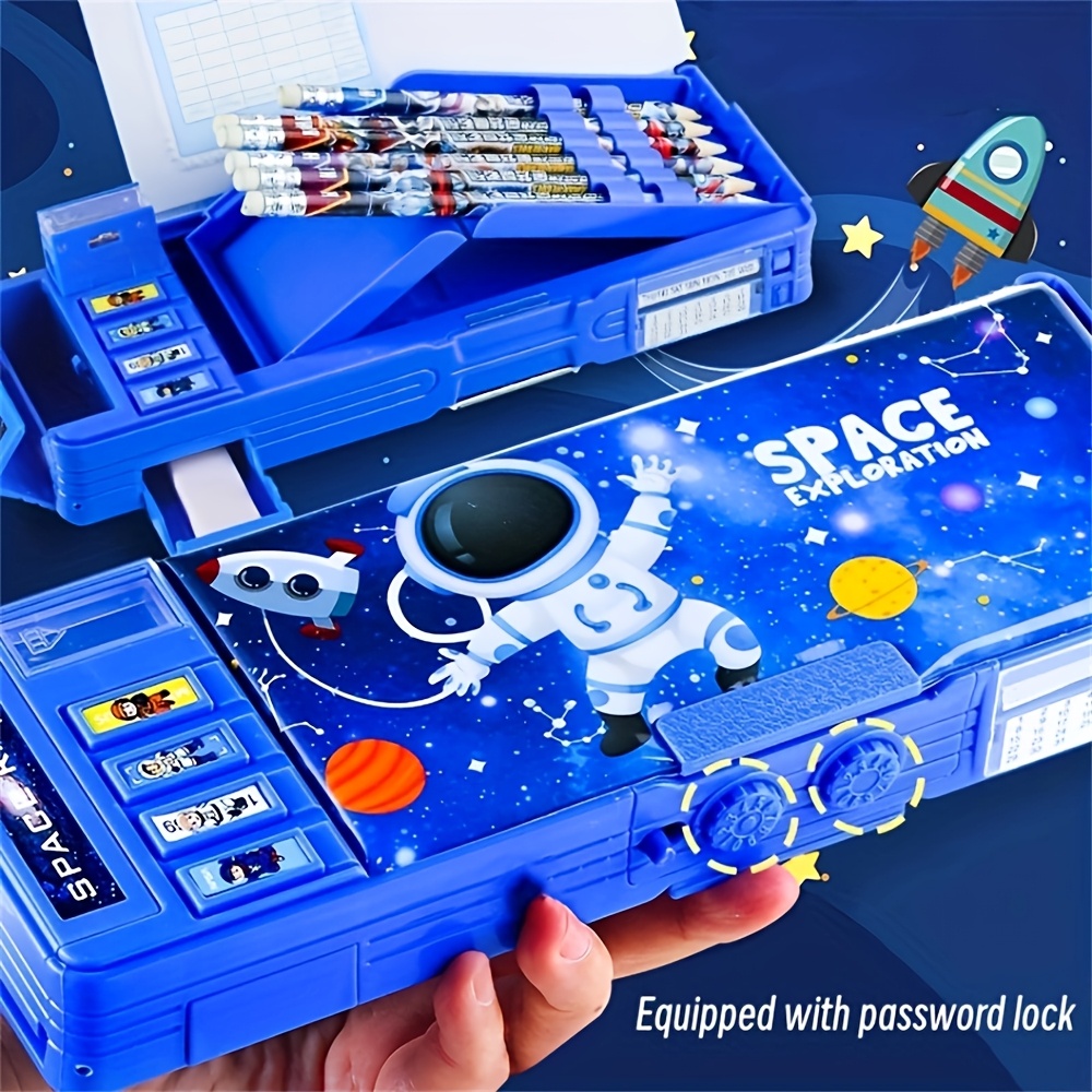 ボタン変形 パスワードロック 文房具ボックス 多機能鉛筆ケース