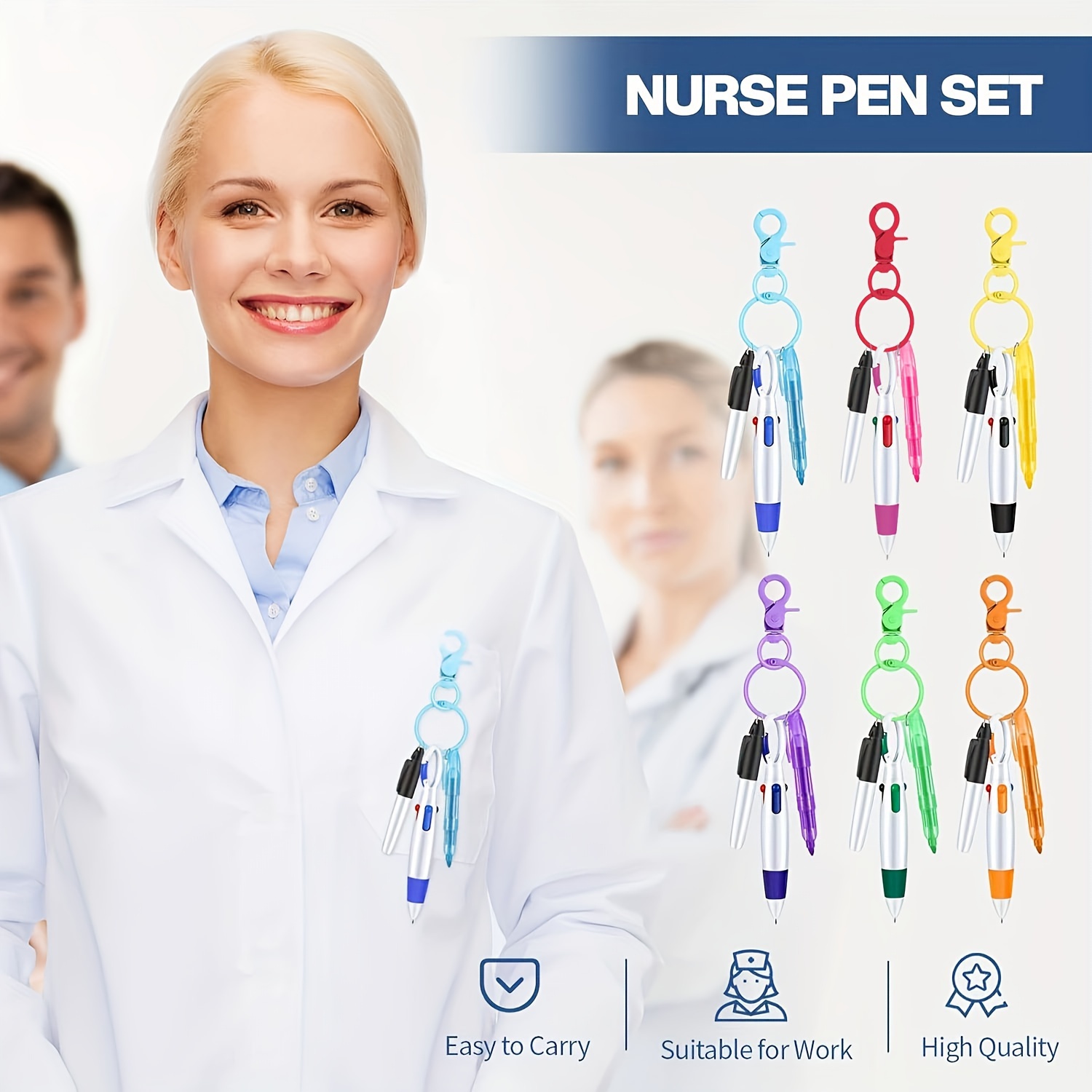 Mini Highlighter Nurse Pen Pack Set Nurse Pens For Badge Include Tip  Highlighter Permanent Marker Pen Retractable Ball Pen With Nursing Keychain  Clip - Office & School Supplies - Temu United Kingdom