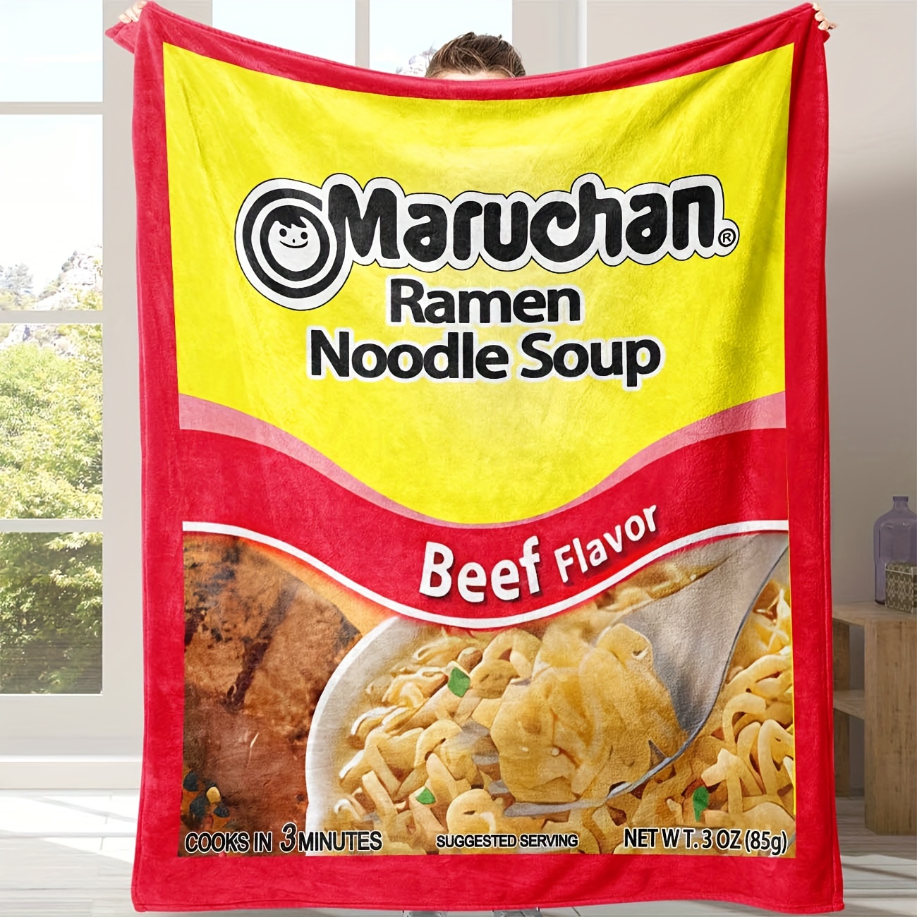 

Cozy Beef Ramen Pattern Flannel Blanket - Soft, Warm & For Dorms, Offices, And Outdoor Camping