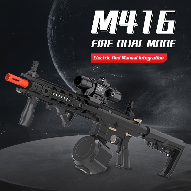 M4 Electric Gel Ball Gun - 7.4V High Speed Upgrade, Manual/Automatic Dual Mode, Highly Assembled Toy Rifle for Outdoor Entertainment, Team Shooting Games, Christmas Gifts (No Bullets), Team Shooting Game, Sleek Weapon Design, Durable Construction