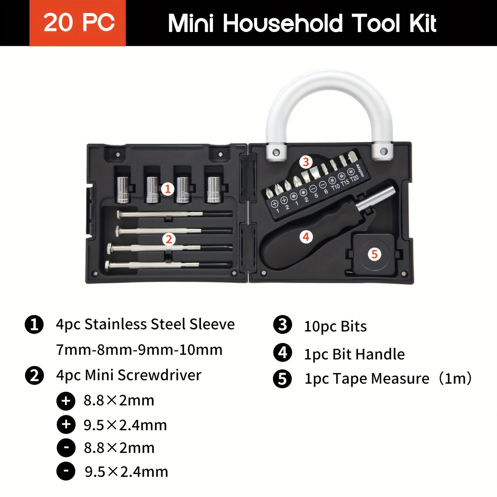 mini multifunctional household tool box for women portable manual repair tool set with screwdrivers sleeve pliers more ideal for diy projects suitable for   office college apartments no electricity required Product details 7