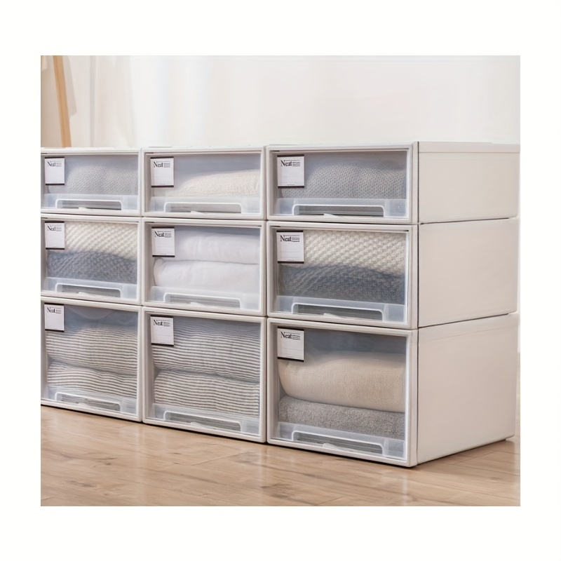 

de Rangement Empilables en Plastique avec Transparent – Organisateur pour Vêtements, Chaussettes et Couettes – Solution d'Économie d'Espace pour , Rangement Sous le Lit