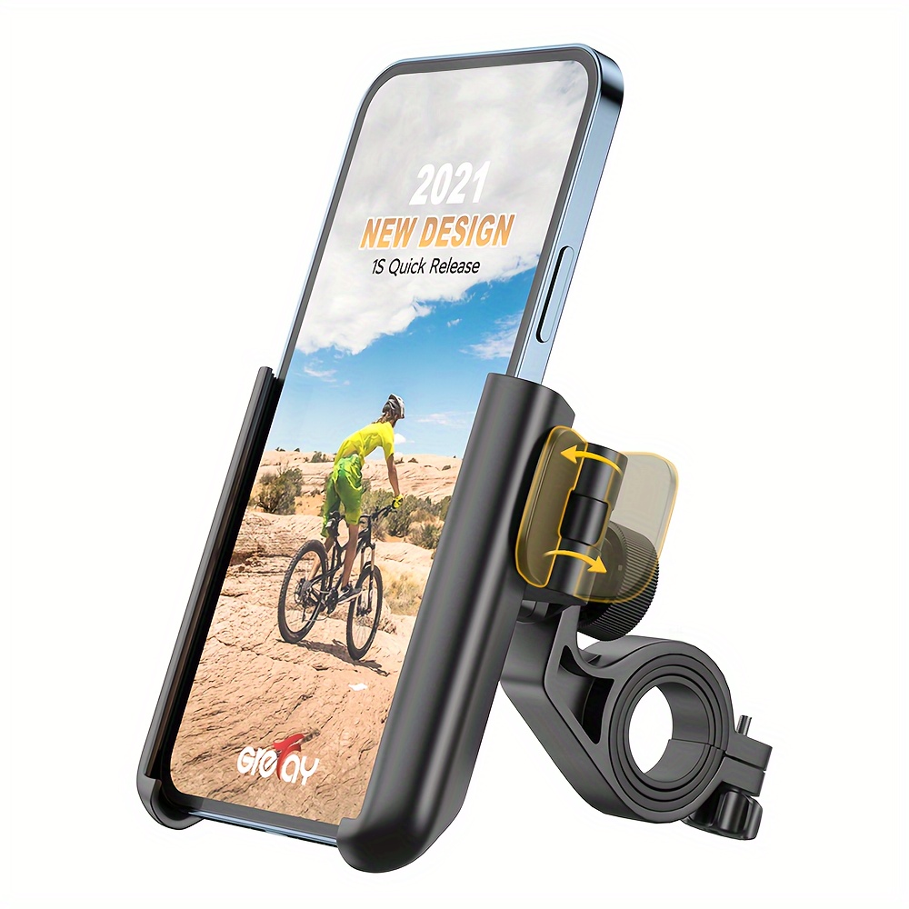 

Phone Holder, Universal Motorcycle Phone Holder For Bicycles, 1s Quick Disassembly, Mtb Scooter Phone Holder For Road Bicycles, Can Rotate 360 Degrees, Suitable For 3.5-7.0 Inch Smartphones