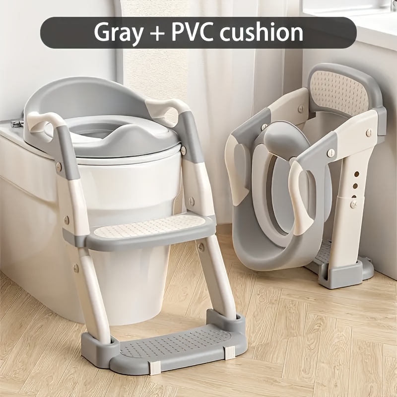 A Versatile Portable Children's Toilet Training Seat - Adjustable, Foldable Step Stool With Safety Belt, Mixed Colors, Made Of Plastic - Perfect For Home Use, Stairs, Training