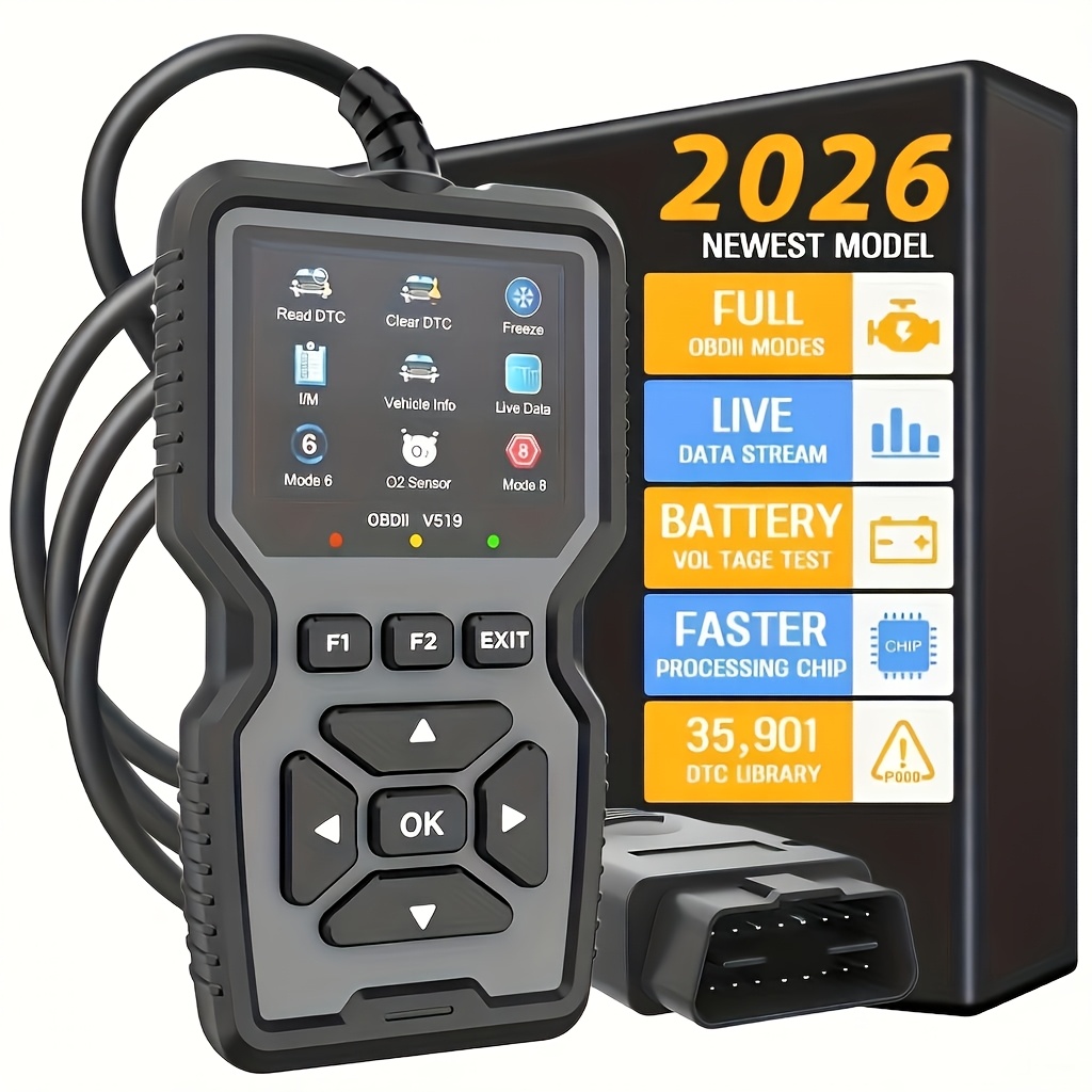 TEMU Professional Advanced Obdii/eobd Car Diagnostic Scan Tool, Battery Tester, I/m Readiness , Trouble Code Eraser, Suitable For All Obd Ii Vehicles , No Battery Required