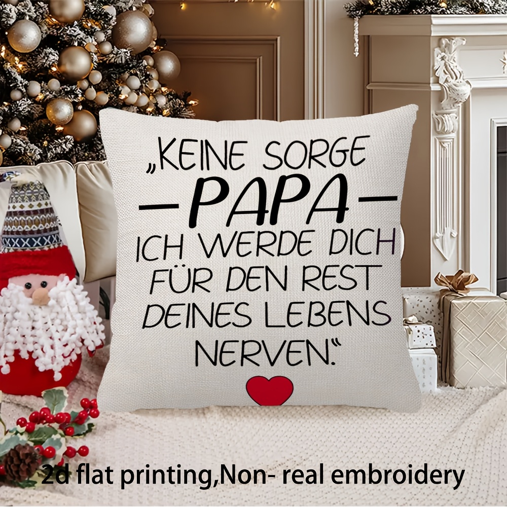 E-shop 1 Stück Lustige "Keine Sorge, Papa, ich dich für immer nerven" Kissenhülle – Passend für Papa von Tochter oder Sohn – Retro Bett, Couch, Stuhl,
