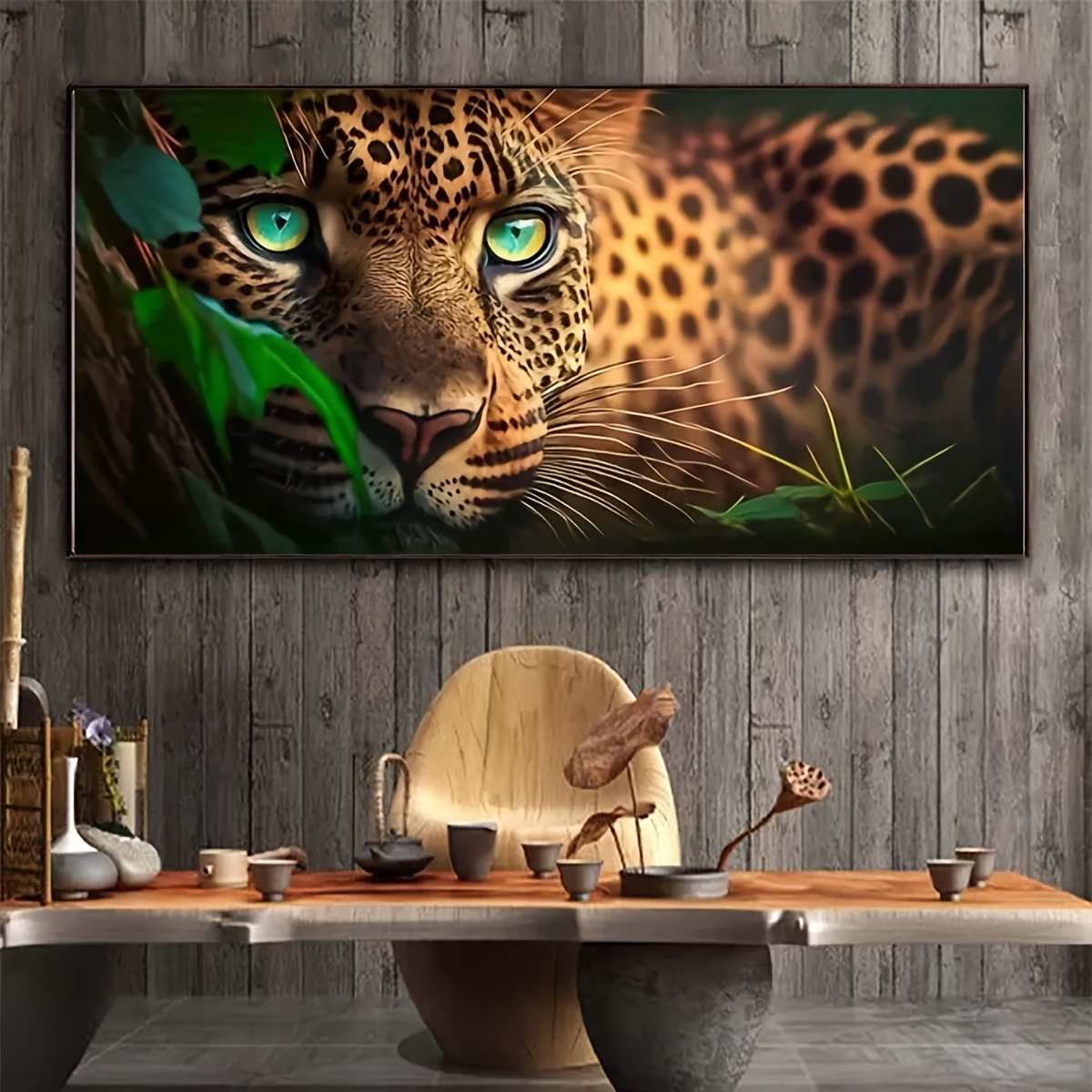 

1pc Extra Large 5d Diy Kit, 100x50cm, Round Acrylic Diamonds, Tiger Scene, , Home Decor With Accessories, Gift For Beginners And Adults