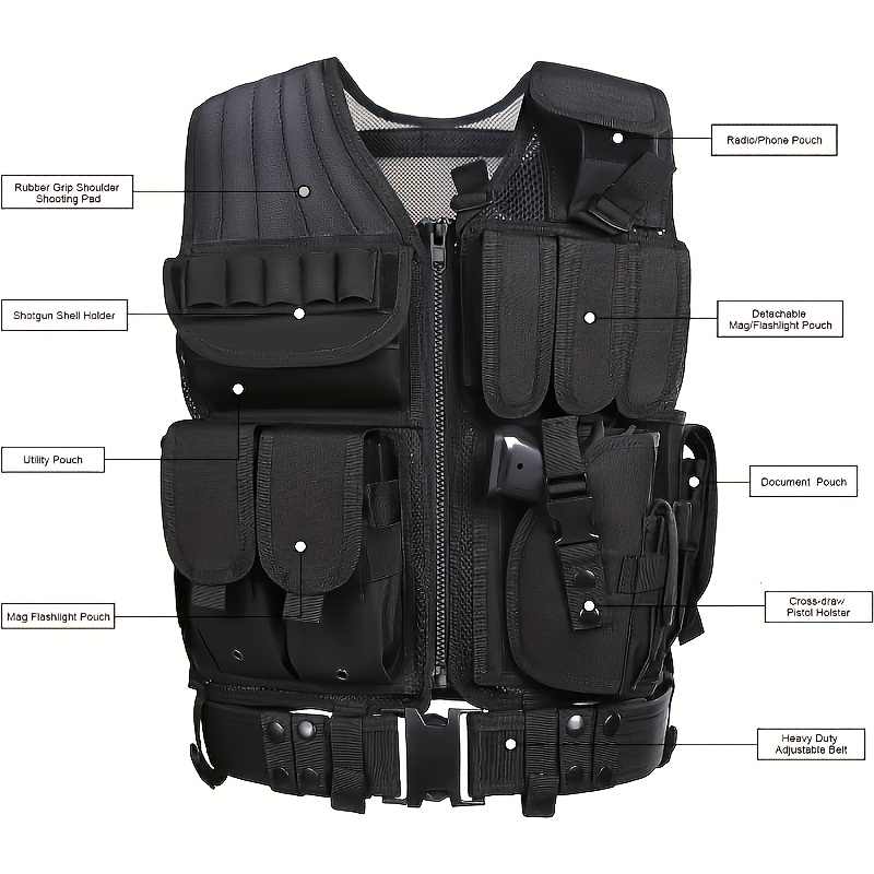 multi functional vest with detachable belt and pockets outdoor gear compact compatible standard pockets cool live action cs Product details 4