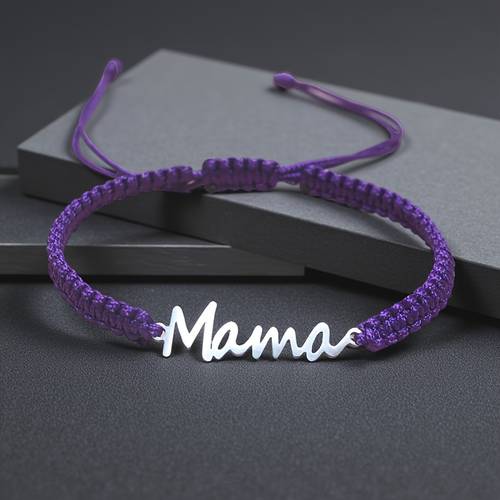pulsera de moda de acero inoxidable con mama, joyería de , pulsera de cuerda de nailon tejida a , de , regalo para la valentín o de la