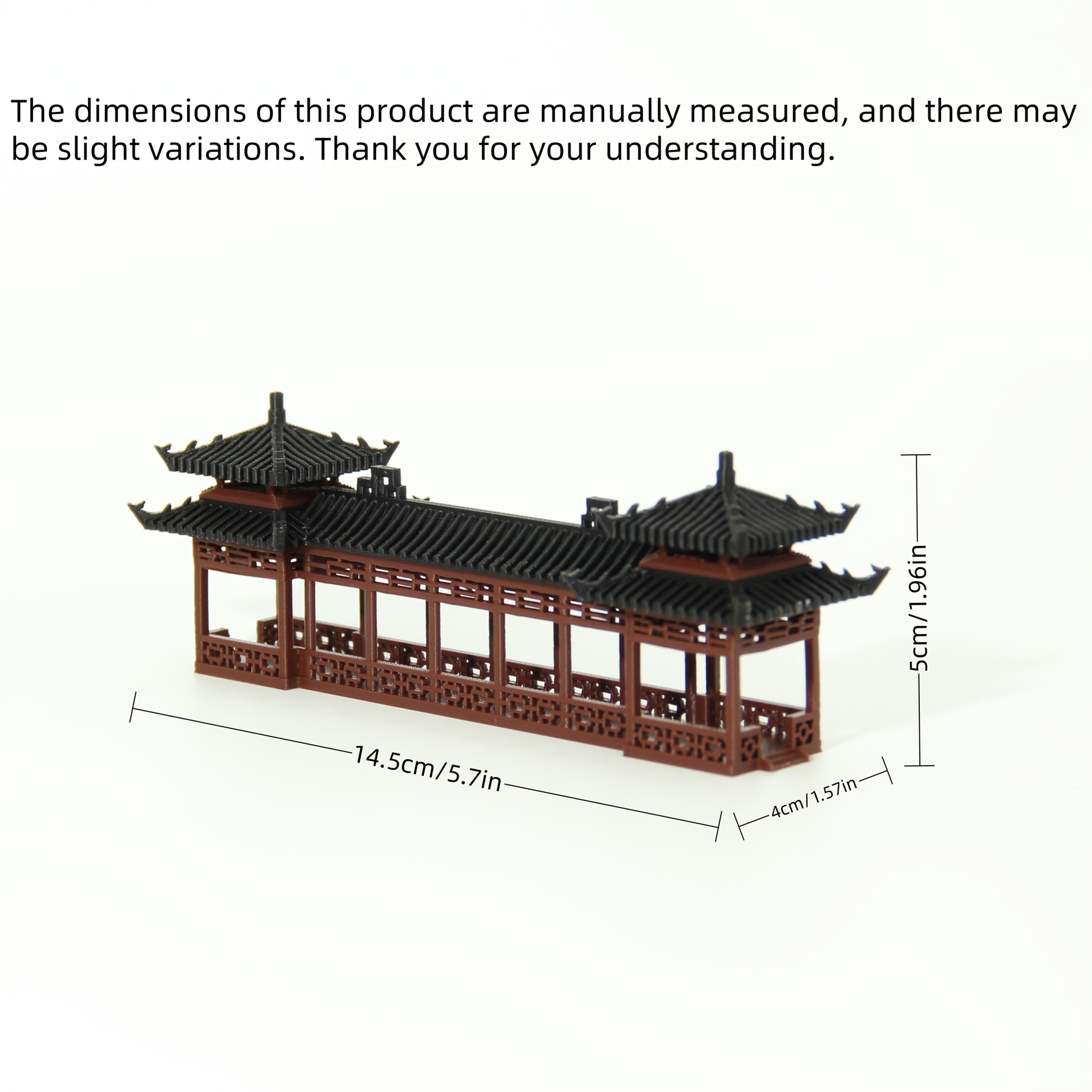 Image of Chinese Vintage Style Ancient Architecture , Gallery, And Ornamental Model, Landscape , Aquatic And Terrestrial Terrarium, Home Decoration Ornament
