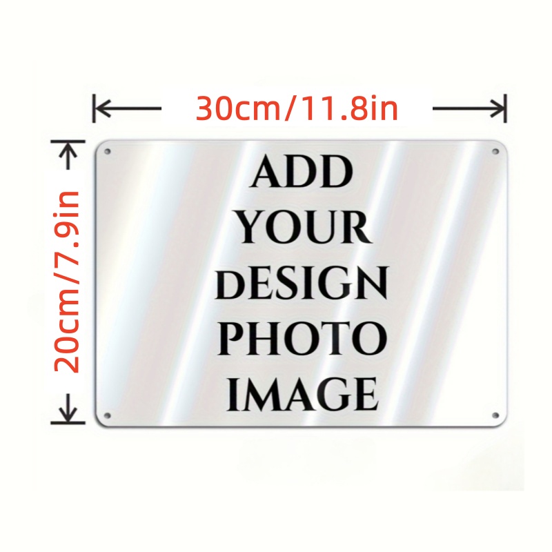 TEMU Personalized Aluminum Signs Measuring 20 X 30 Cm, Horizontal Wall Decoration. Customize With Your Own Image For A Unique Gift. Durable,