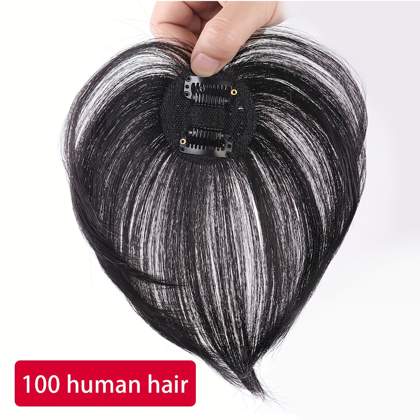 

Natural-looking Hair Topper For Women - Clip-in, Straight, Adds Volume & Hides Gray - For All Hair Types, 6 Inch, Dark Brown