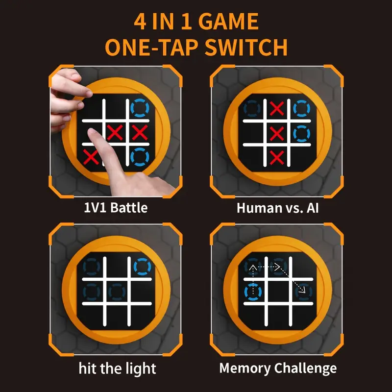 MINIX 3 en 1 – Jeu Électronique Portable Tic Tac Toe | Mini Console Éducative qui Stimule Mémoire & Réflexe MINIX 3 en 1 – Jeu Électronique Portable Tic Tac Toe | Mini Console Éducative qui Stimule Mémoire & Réflexe