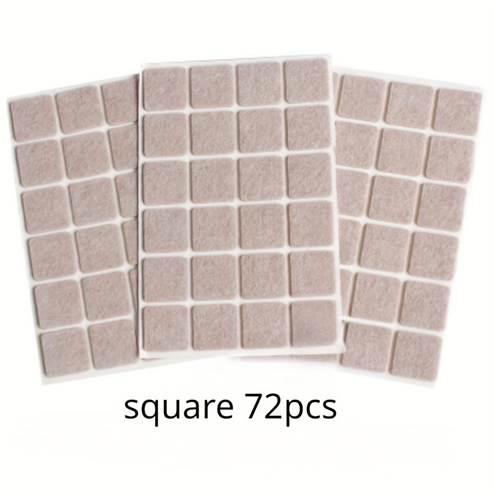 TEMU 72pcs Furniture Felt Pads Set - Non-slip Chair Leg Pads, Hardwood Floor Protection, Metal For Furniture And Floor - Various Sizes In Neutral Beige