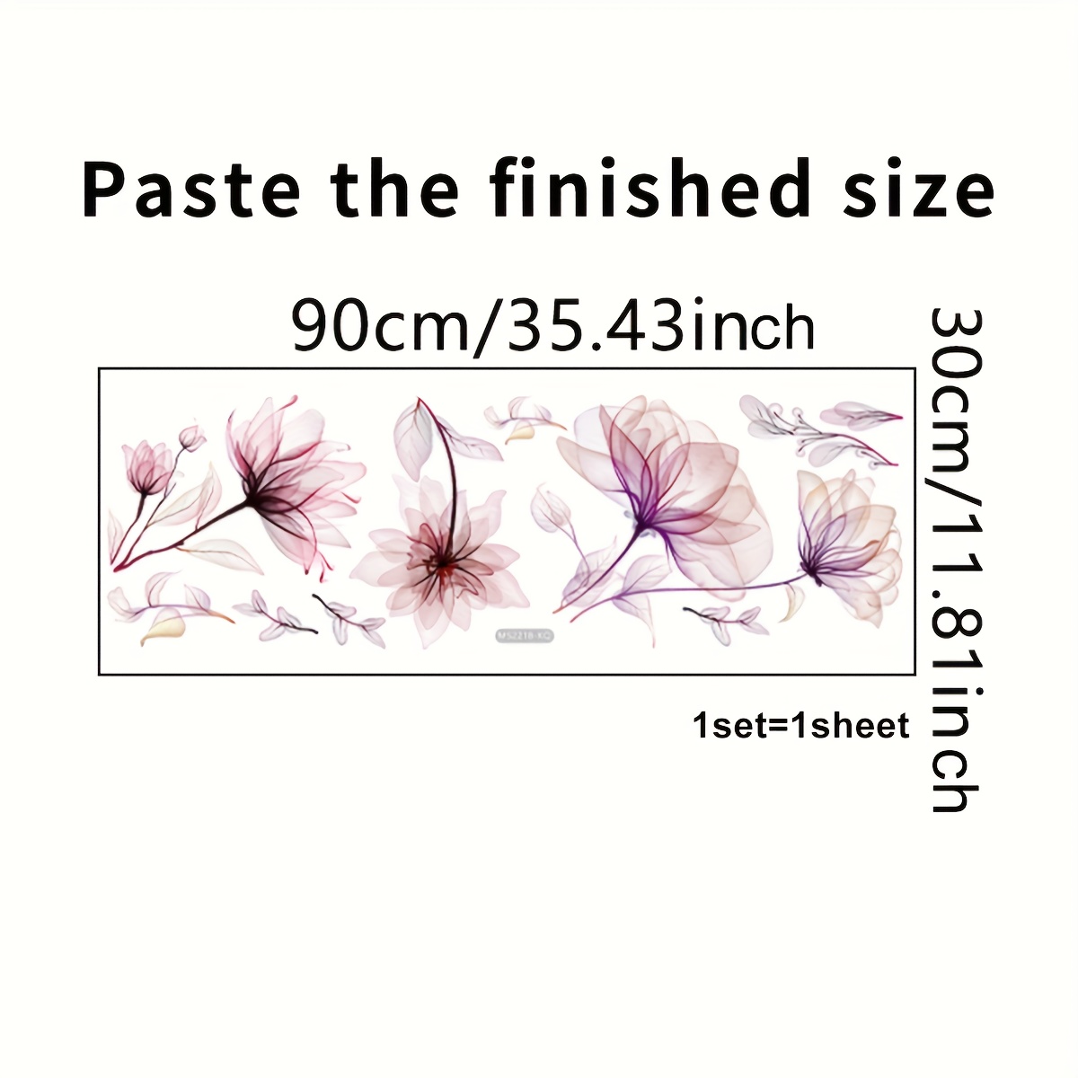 Chic Pink Floral Wall Decal - Self-adhesive, For Living Room & Bedroom Decor