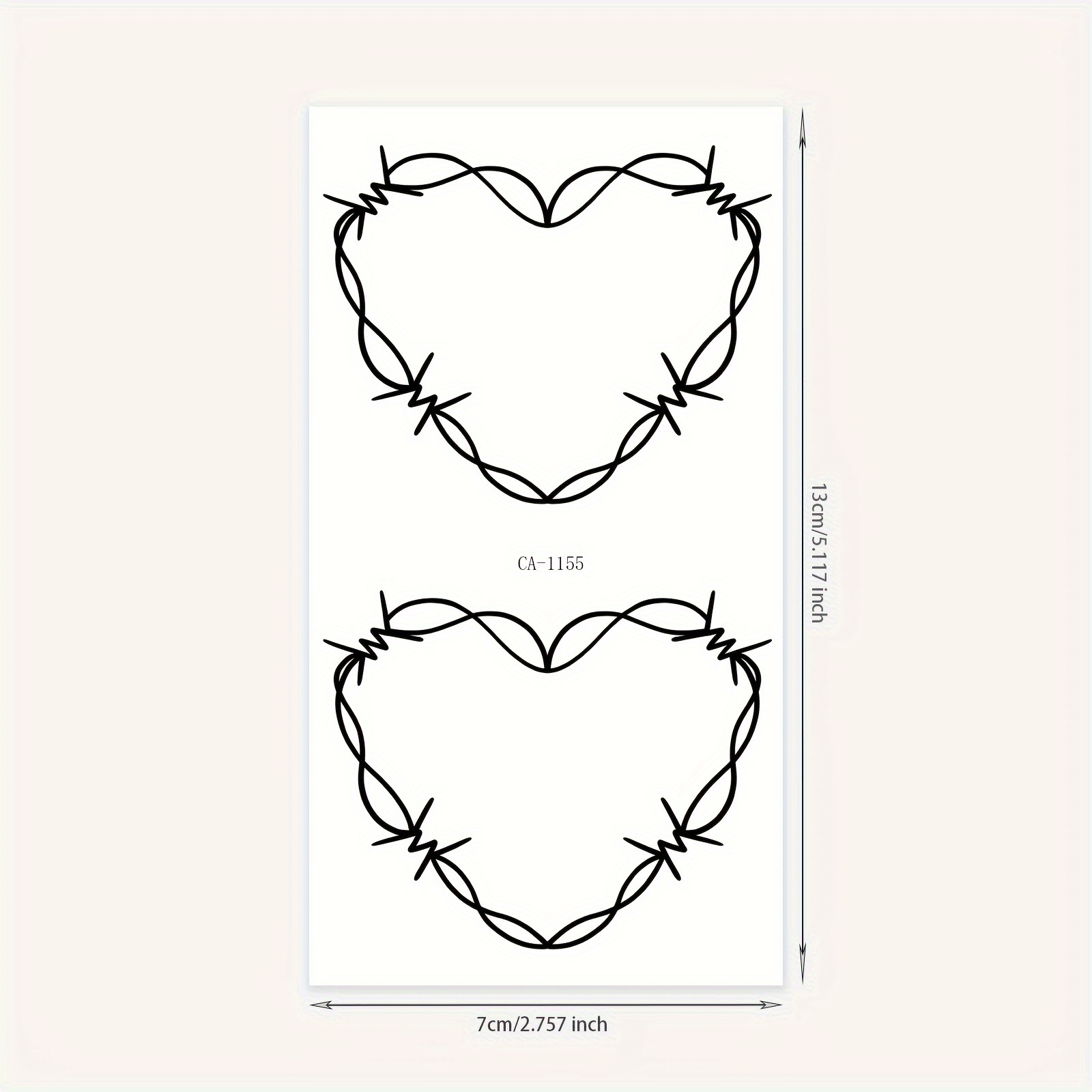 Inspired Minimalist Barbed Wire Heart Temporary Tattoo Women - Temu