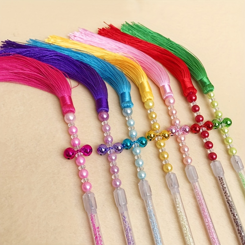 Interactive Cat Teaser Wand with Colorful Tassels - Durable Nylon, Large Breed Recommended, Engaging Playtime Toy for Cats, Strip, Kitten Toy