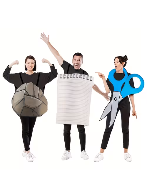 Rock Paper Scissors Costume Trio Men Set