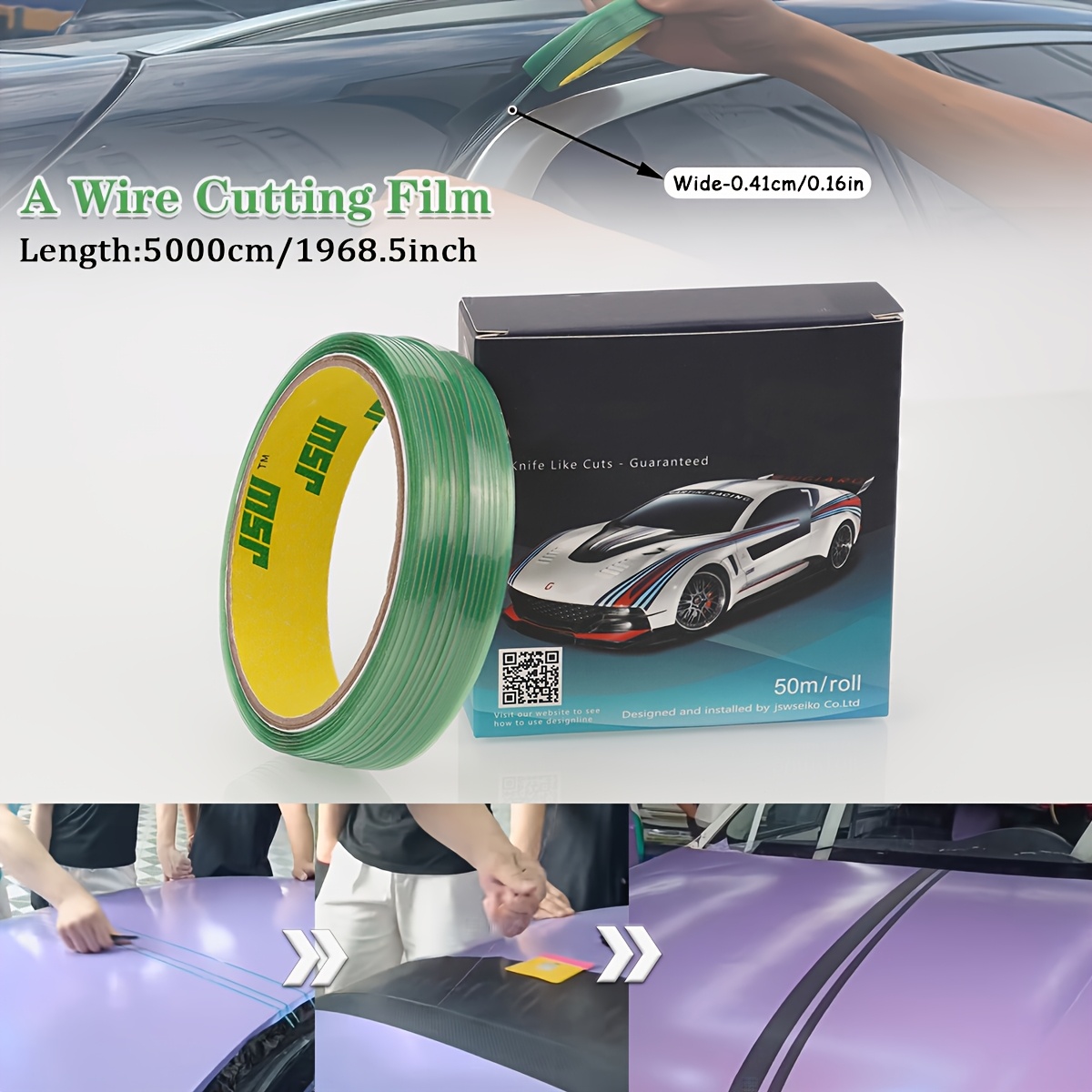 Image of 5/10/50m Blade Line, Film Edge Trimming Tape, Cutting Tool For Car Stickers And Vinyl Film Wrapping, Precise Cutting, Pull Resistant And Easy To Operate, Design Line, Car Wrapping Tool Kit