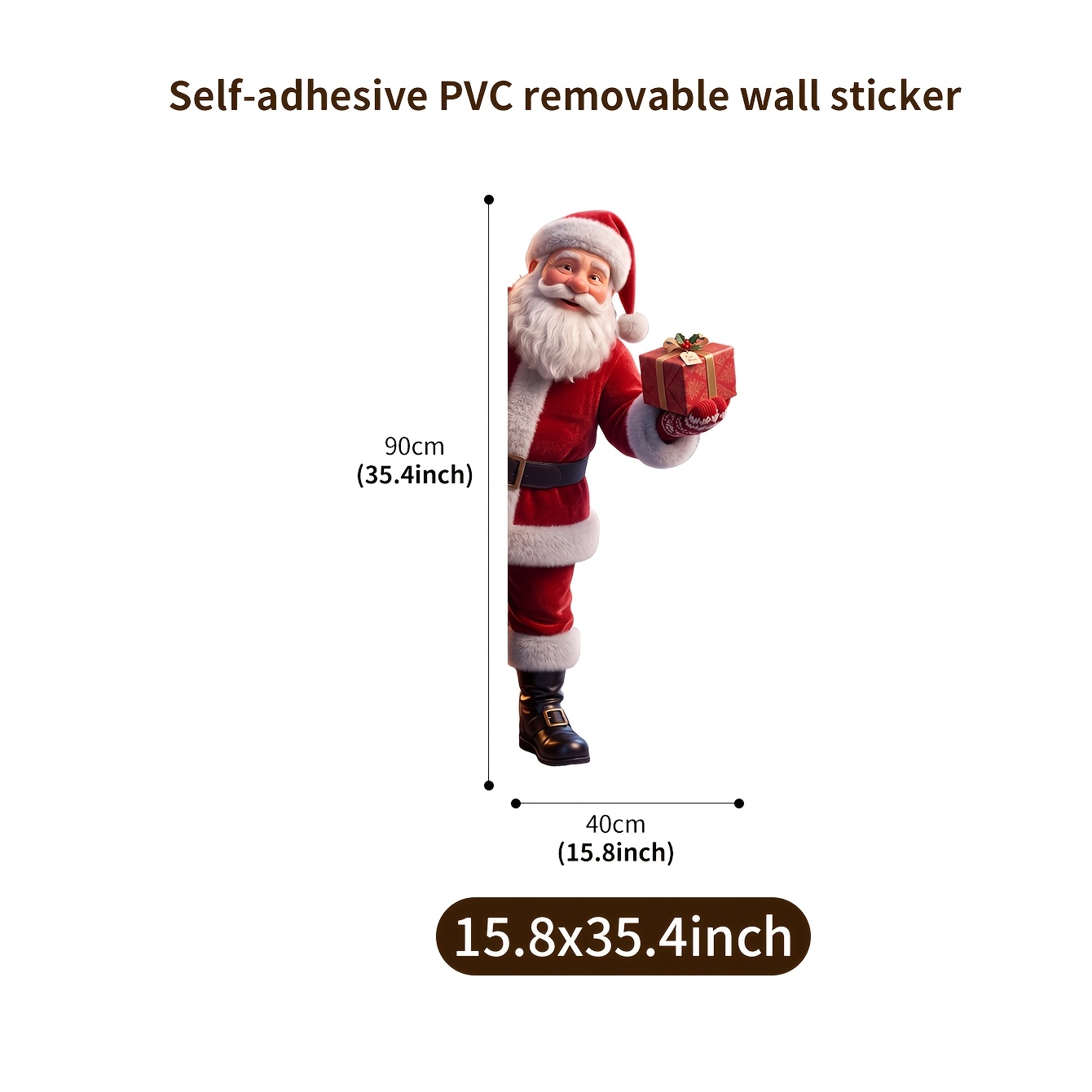 TEMU 1 Set 1pc Santa Claus Holding Gift Box Wall Sticker; Christmas Window Sticker; Room Decoration Wallpaper; Self-adhesive And Peelable; ; Suitable