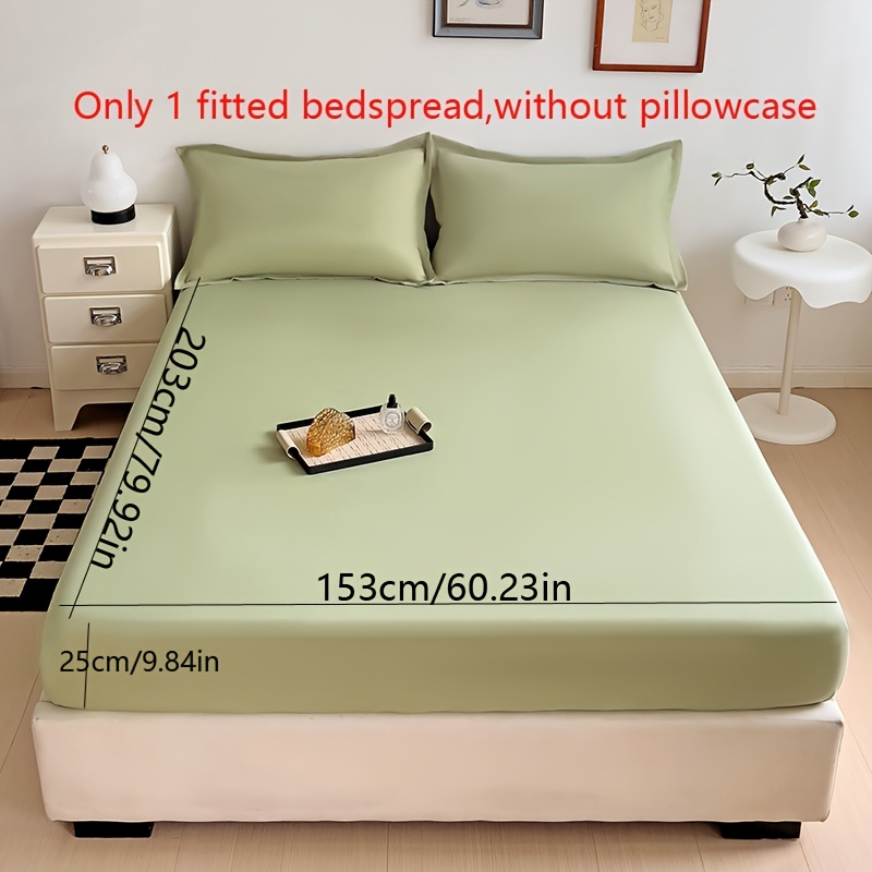 TEMU Solid Color Fitted Sheet, Soft, Skin-friendly, And Breathable Bedding, Washable, Suitable For , Hotel Mattress Protector. 1 Single Fitted Sheet,