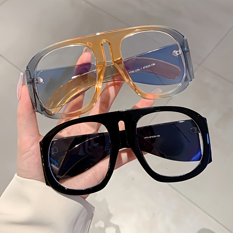 

Women' Oversized Fashionable Frog Eyeglasses, Trendy Multi- Design, Vintage Elegant , Pink Tint Glasses For And Outdoor Activities - And Lens, Full Rim,